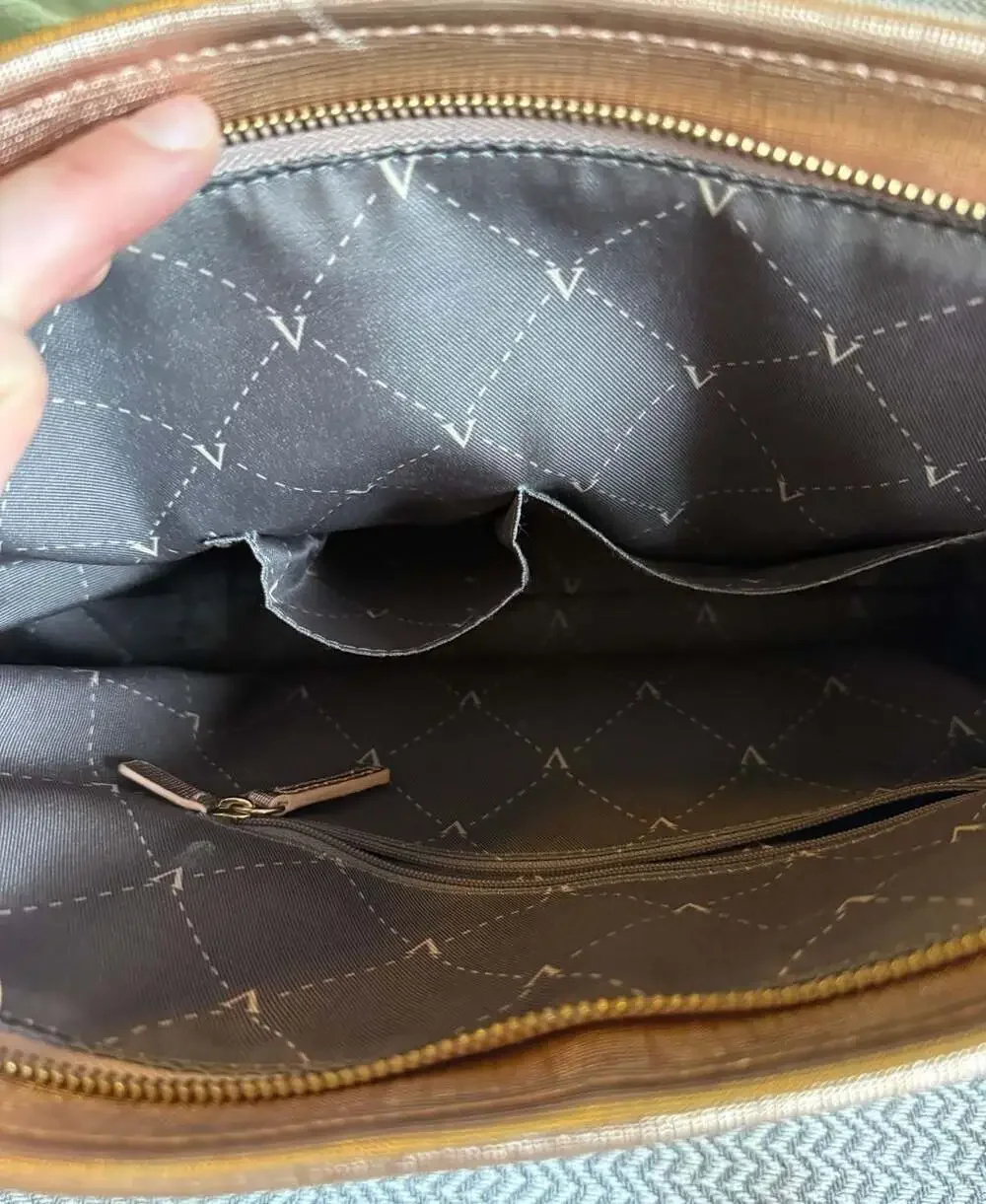 Vince Camuto Rose Gold Metallic Saffiano Tote Bag